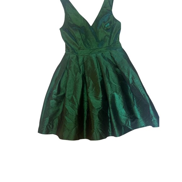 Jessica Simpson Dresses & Skirts - WICKED Hunter Green Shimmer Dress Size 12 Bow Detail Witchy Ballet Core Whimsy